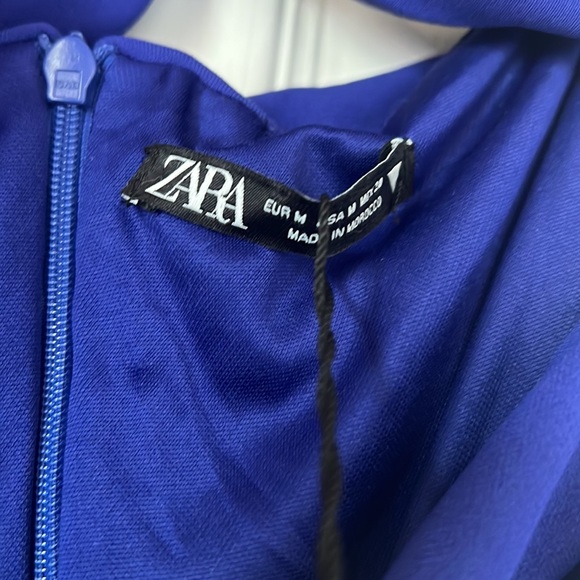 Zara blue-violet floral detail cut-out mini dress - Picture 6 of 7